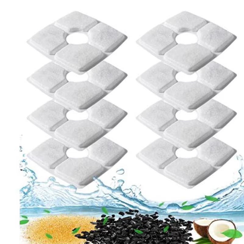 Activated Carbon Replace Filter Pet Cat and Dog Water Fountain Replacement Fliters Cotton 3 Triple Filtration System